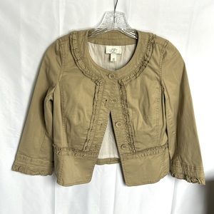 Ann Taylor LOFT 00P khaki 3/4 sleeve spring jacket